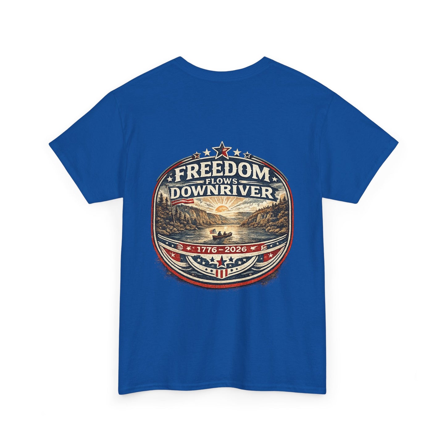Freedom Downriver Graphic Tee — "America The Free" Patriotic T-Shirt
