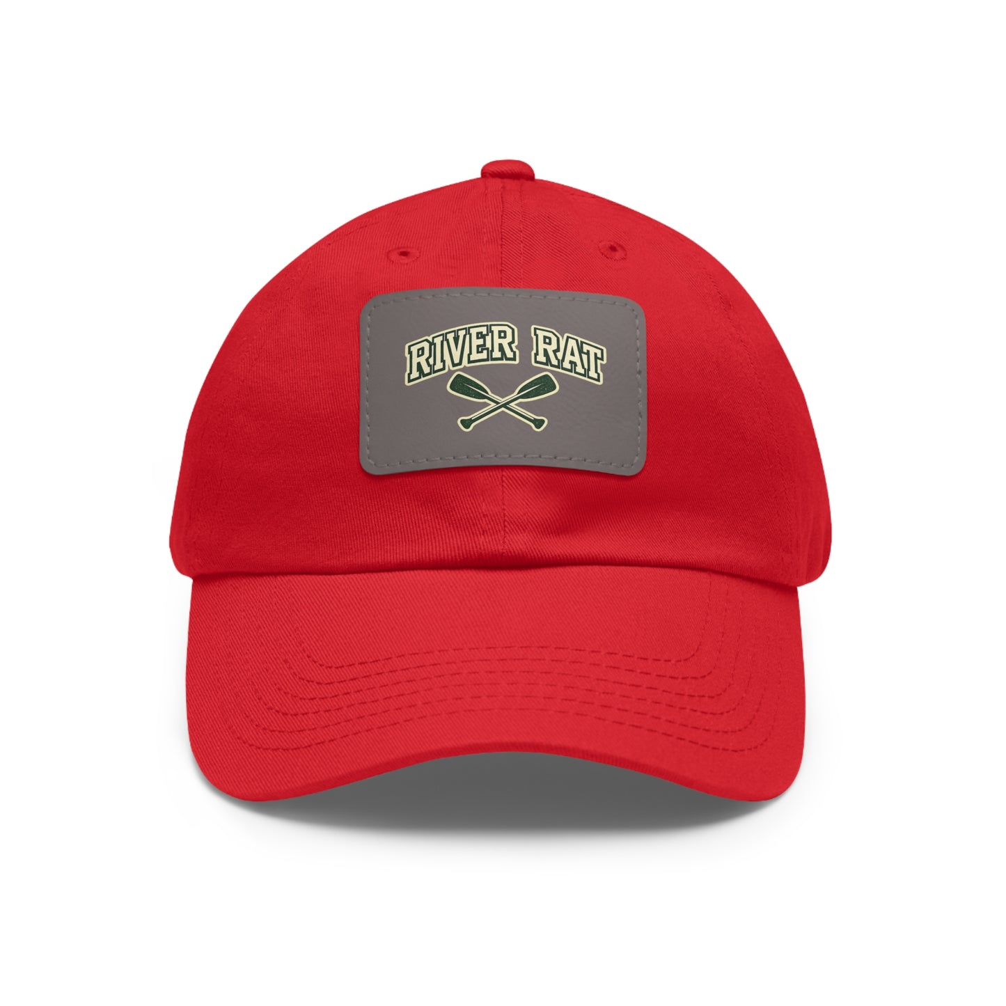 River Rat Leather Patch Hat — Fishing & River Life Cap