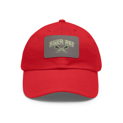 River Rat Leather Patch Hat — Fishing & River Life Cap