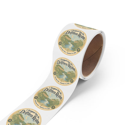 Round Sticker Label Rolls — “I Stepped Into the Driftless Realm” Scenic River Event Stickers