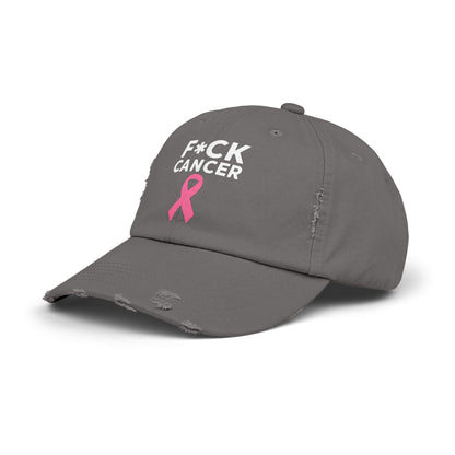 Unisex Distressed “F*ck Cancer” Cap
