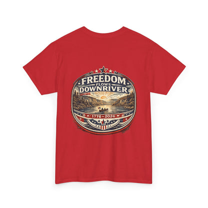Freedom Downriver Graphic Tee — "America The Free" Patriotic T-Shirt