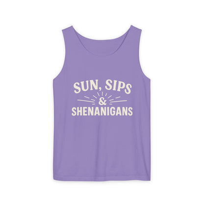 Sun, Sips & Shenanigans Tank Top, Summer Apparel, Casual Wear, Beach Day Outfit