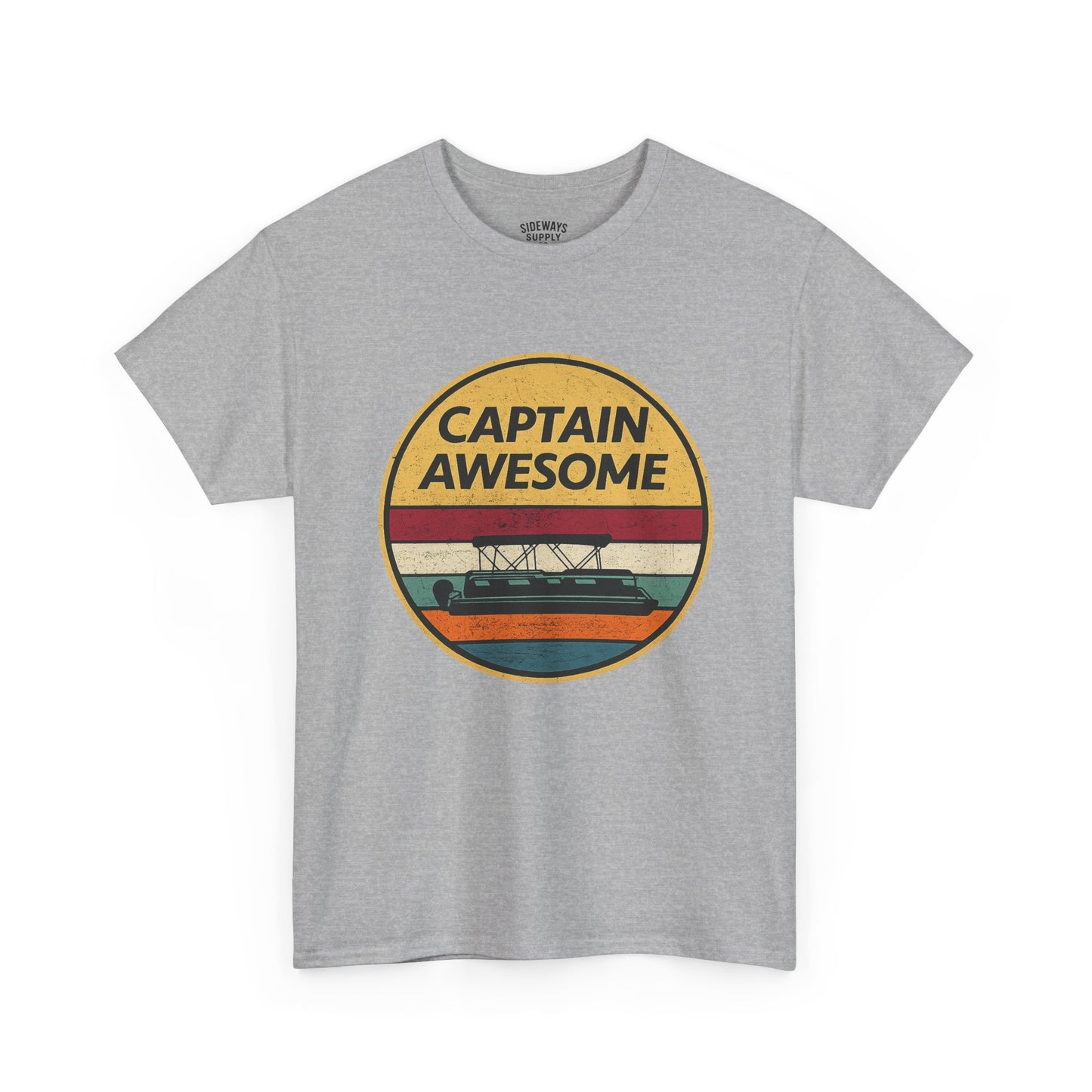 Captain Awesome Boat T-Shirt — Retro Nautical Tee for Boaters & Captain Gifts