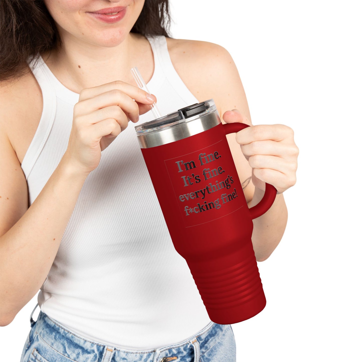 “Everything's Fine” 40oz Insulated Travel Mug – Swearwear Edition