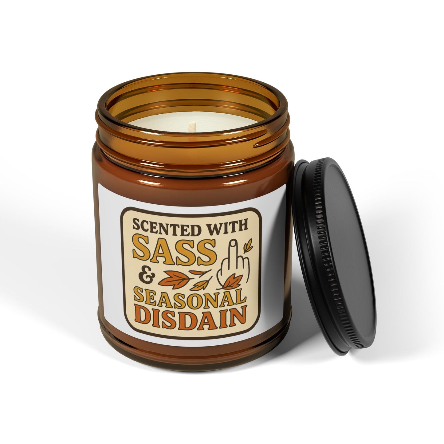 Scented Soy Candle with Sass & Seasonal Disdain