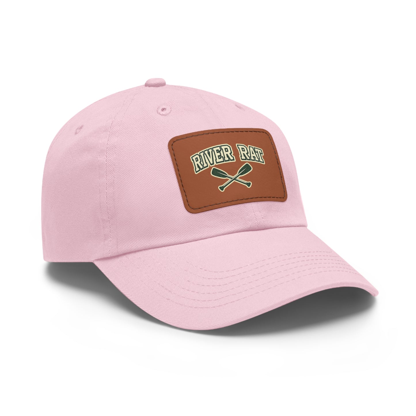River Rat Leather Patch Hat — Fishing & River Life Cap