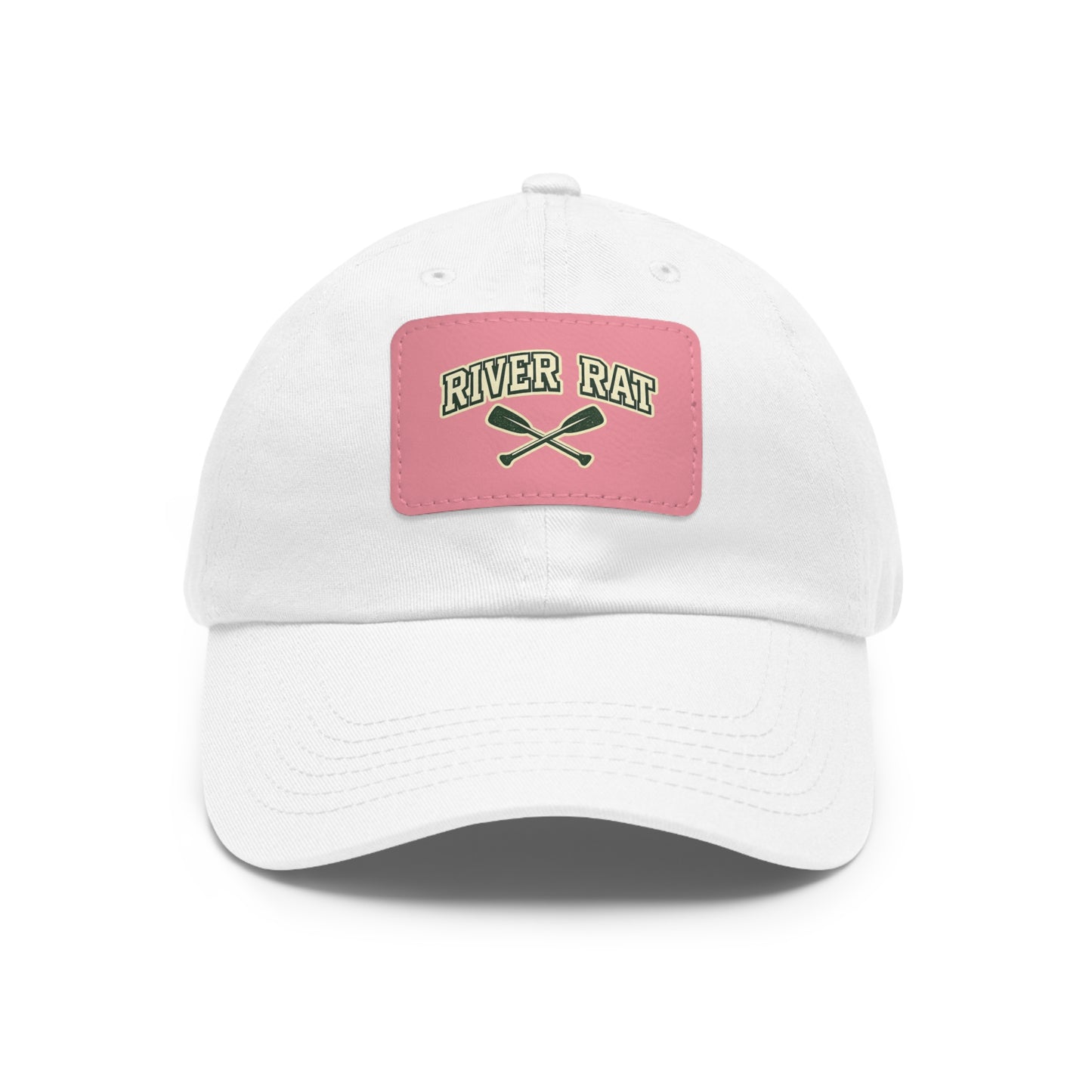 River Rat Leather Patch Hat — Fishing & River Life Cap