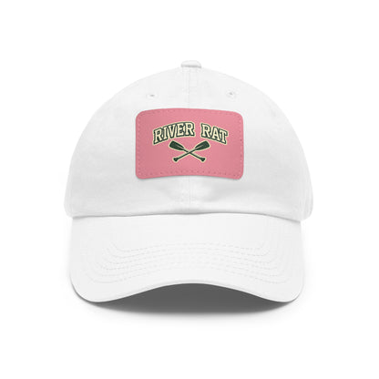 River Rat Leather Patch Hat — Fishing & River Life Cap