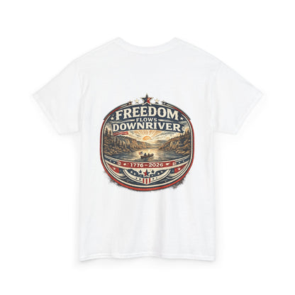 Freedom Downriver Graphic Tee — "America The Free" Patriotic T-Shirt