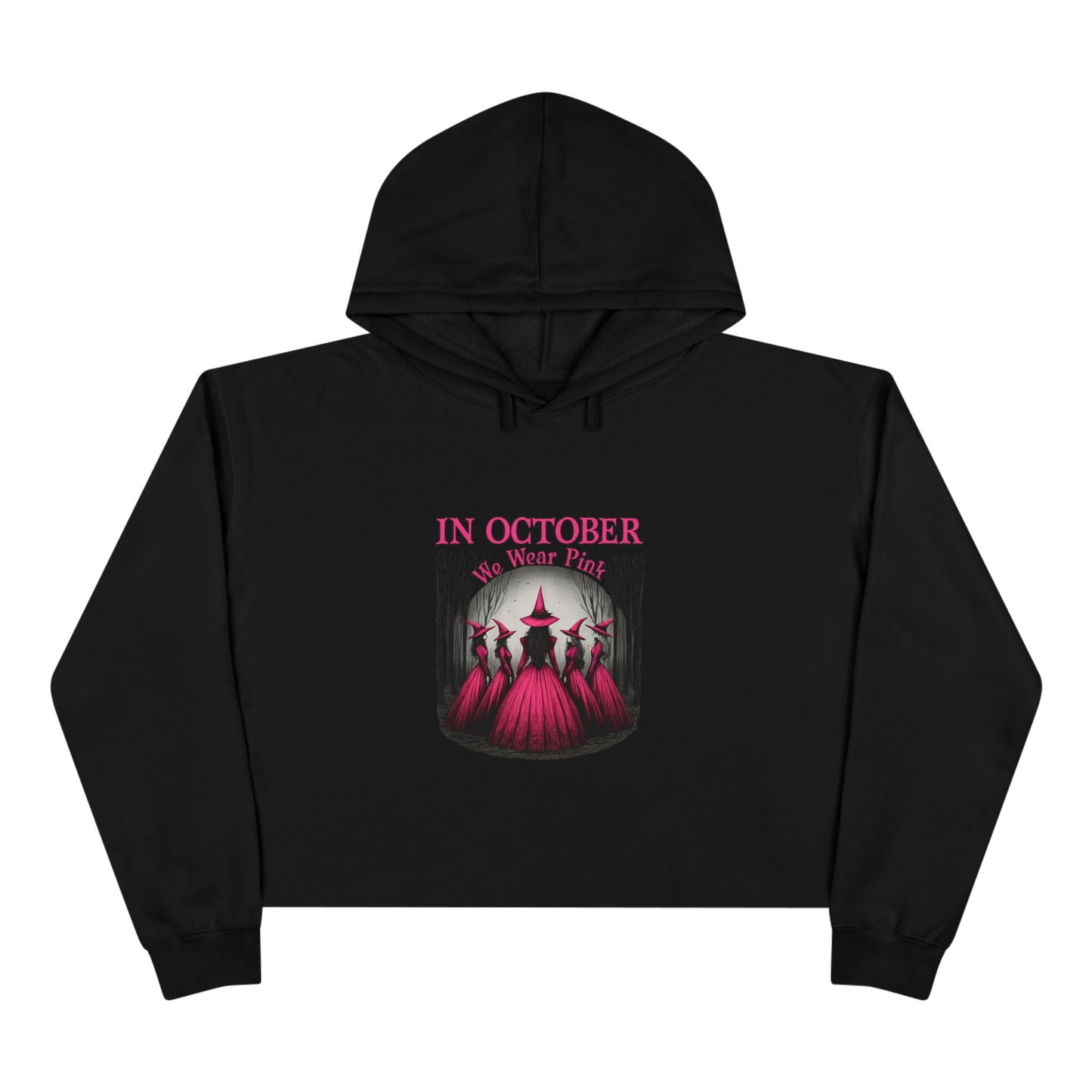 🎀🎃 October Vibes Crop Hoodie – Spooky Season Meets Strong AF 👻💪