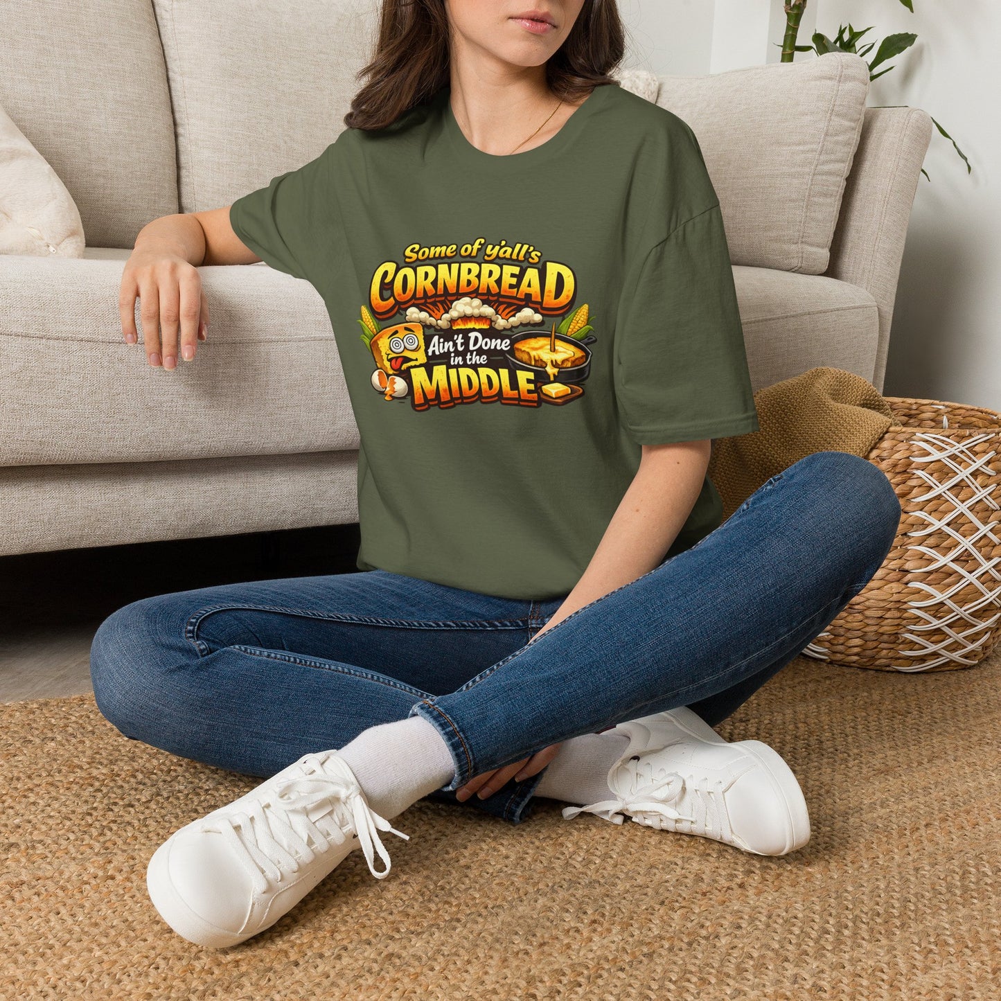 "Some of y'all's Cornbread Ain't Done in the Middle" Southern Cooking Tee