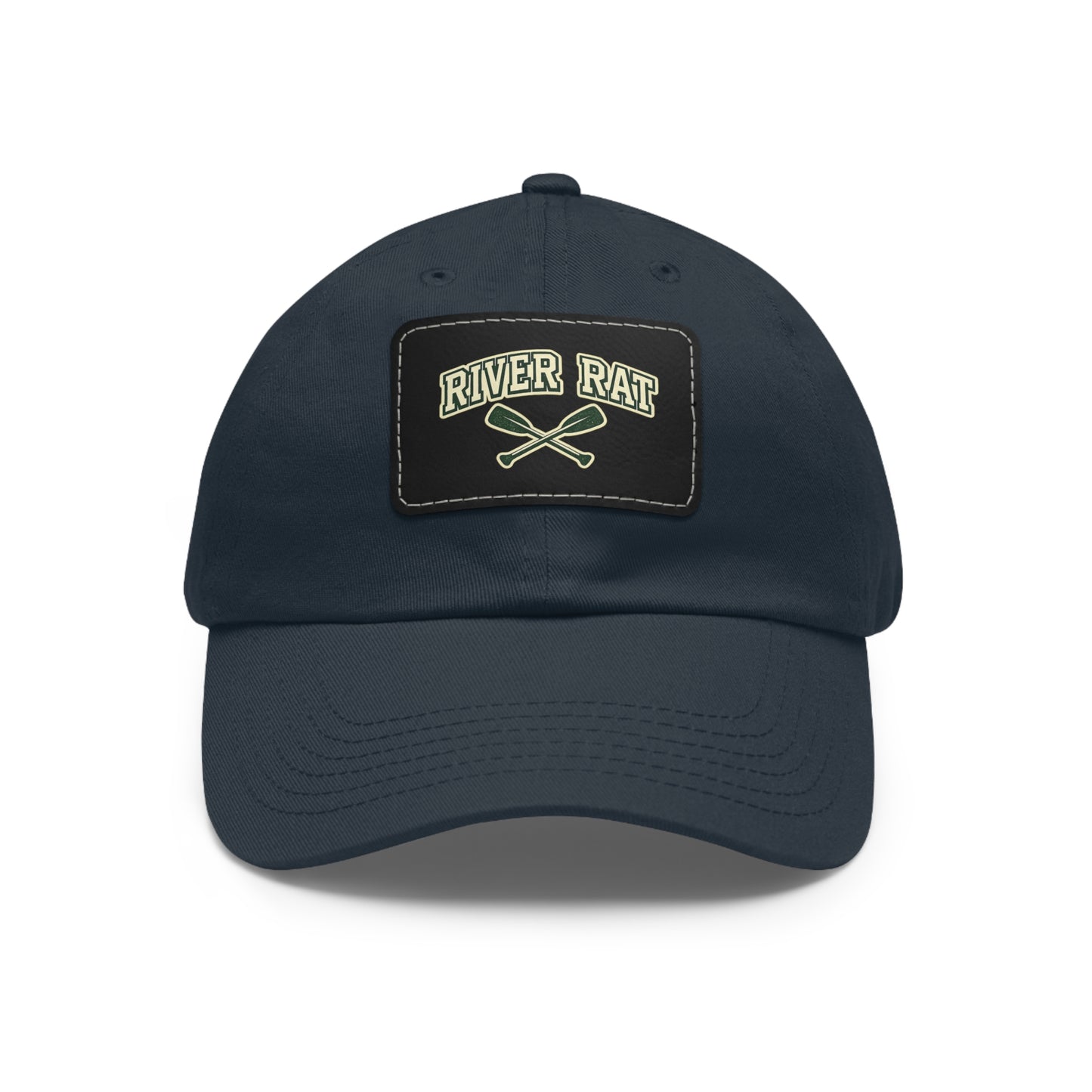 River Rat Leather Patch Hat — Fishing & River Life Cap