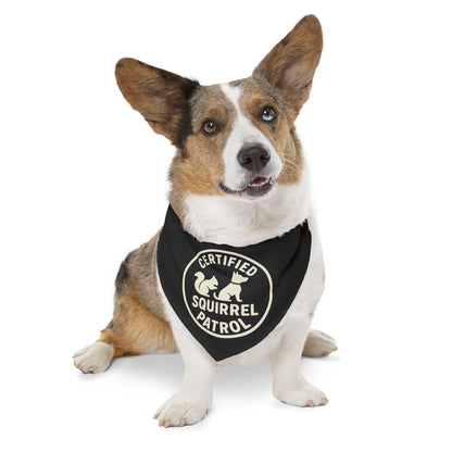 Certified Squirrel Patrol Pet Bandana, Dog Accessory, Fun Canine Gear, Pet Lover Gift, Dog Walker Fashion