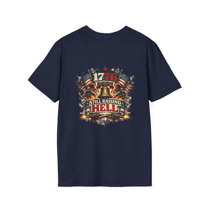 America 1776 T-Shirt — '1776 Still Raising Hell' Patriotic Liberty Bell Tee
