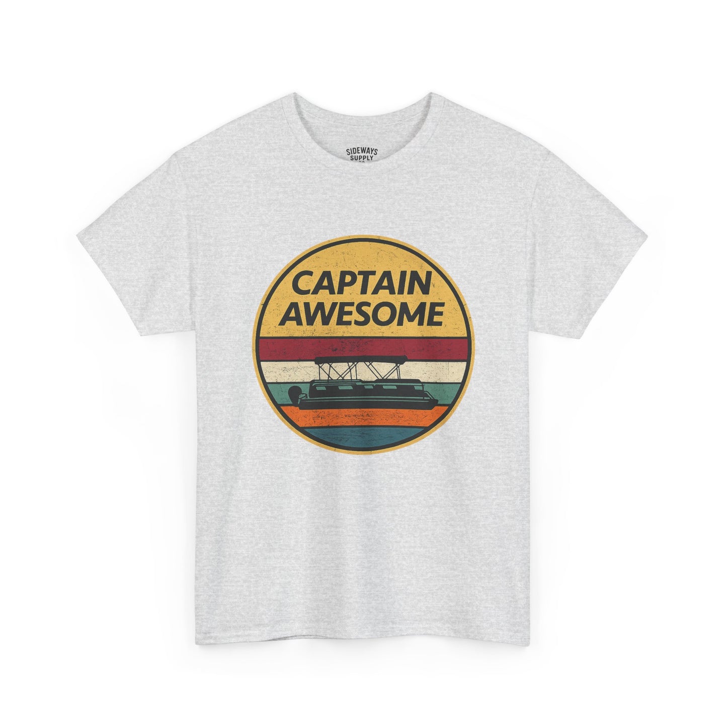 Captain Awesome Boat T-Shirt — Retro Nautical Tee for Boaters & Captain Gifts