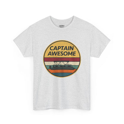 Captain Awesome Boat T-Shirt — Retro Nautical Tee for Boaters & Captain Gifts