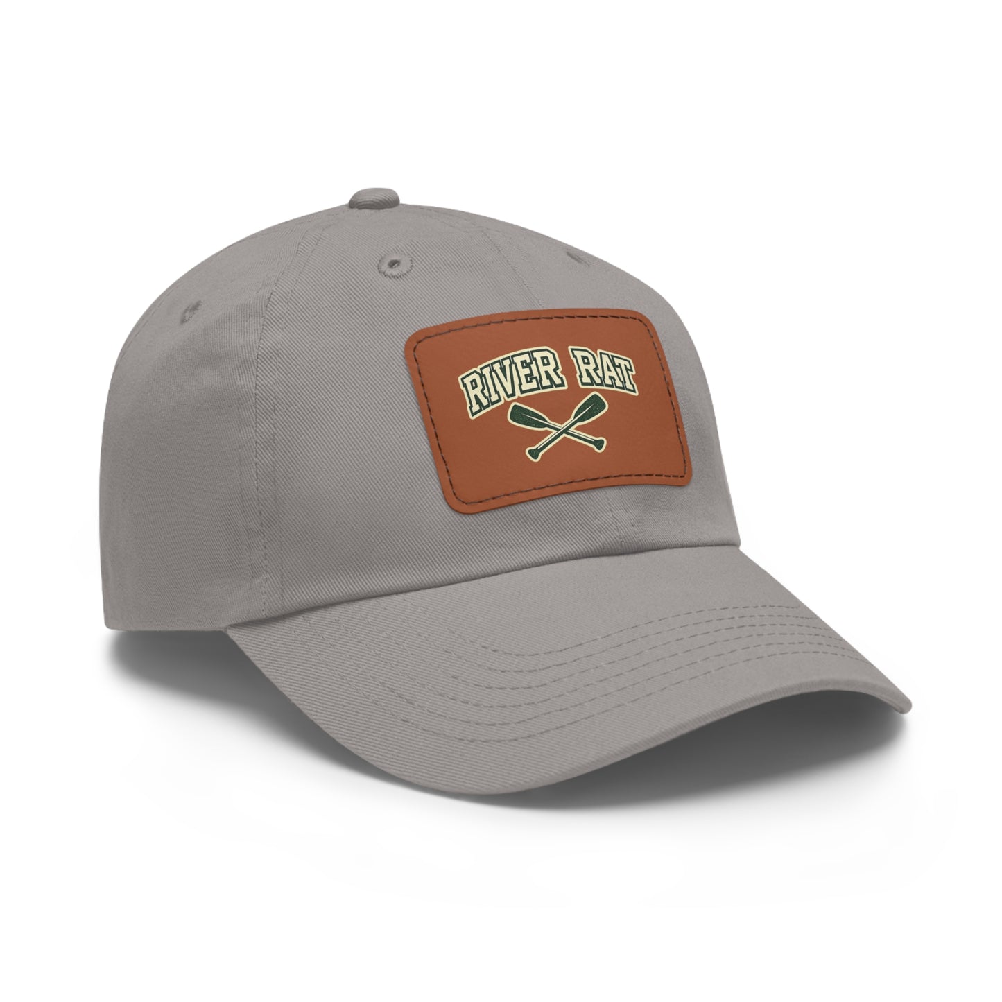 River Rat Leather Patch Hat — Fishing & River Life Cap