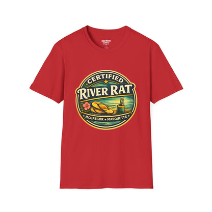 Certified River Rat T-Shirt — Kayak & Fishing Outdoor Tee (McGregor • Marquette)