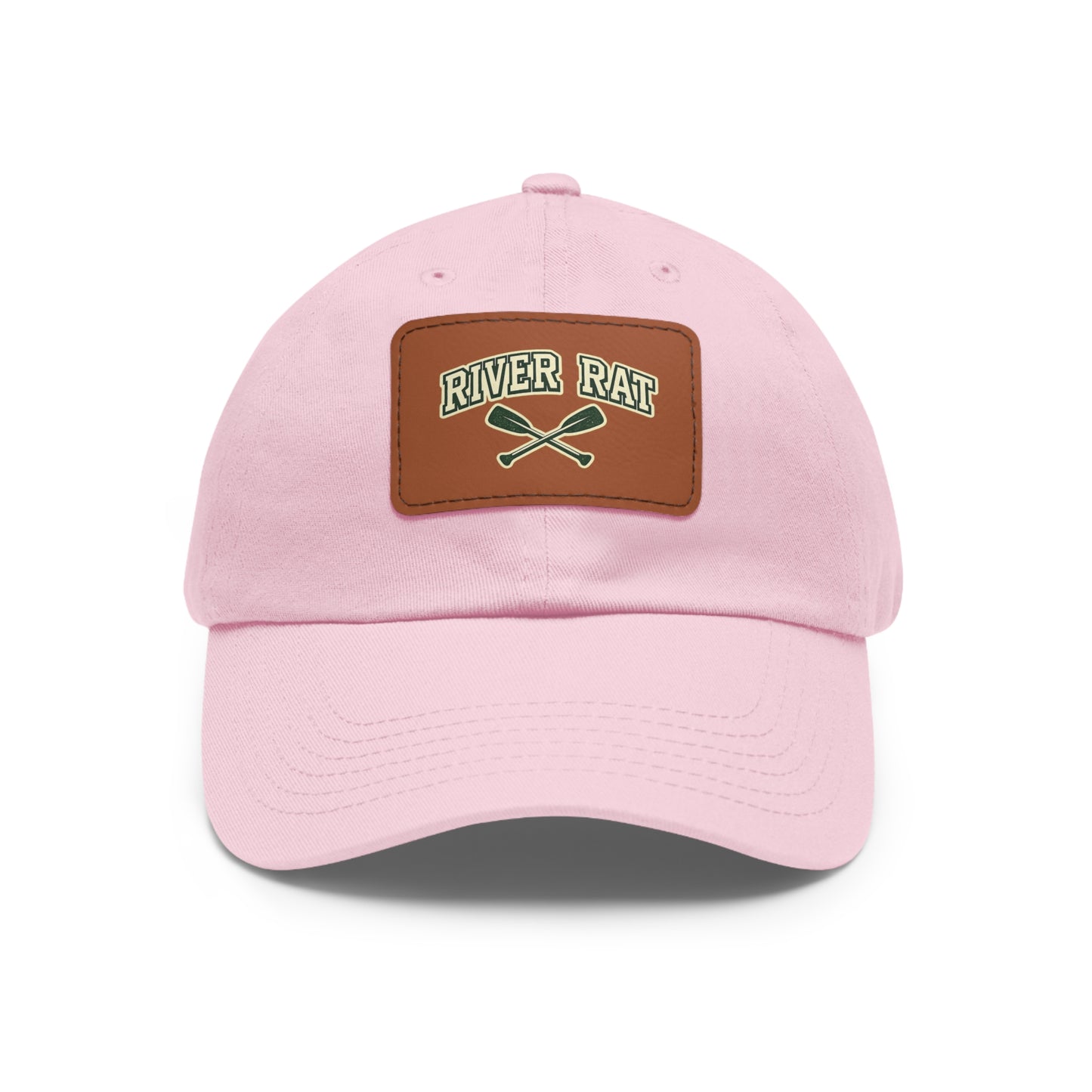 River Rat Leather Patch Hat — Fishing & River Life Cap