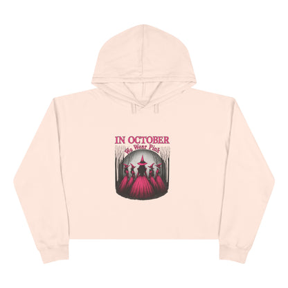 🎀🎃 October Vibes Crop Hoodie – Spooky Season Meets Strong AF 👻💪