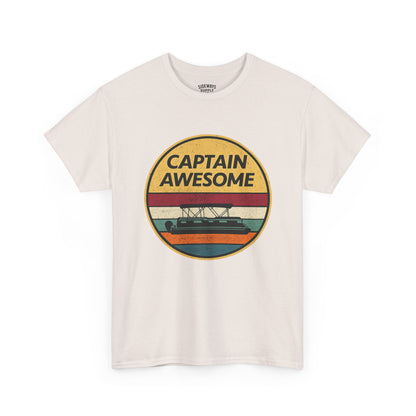Captain Awesome Boat T-Shirt — Retro Nautical Tee for Boaters & Captain Gifts