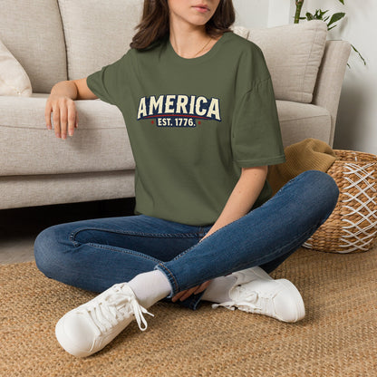America EST. 1776 T-Shirt — Vintage Patriotic USA Tee