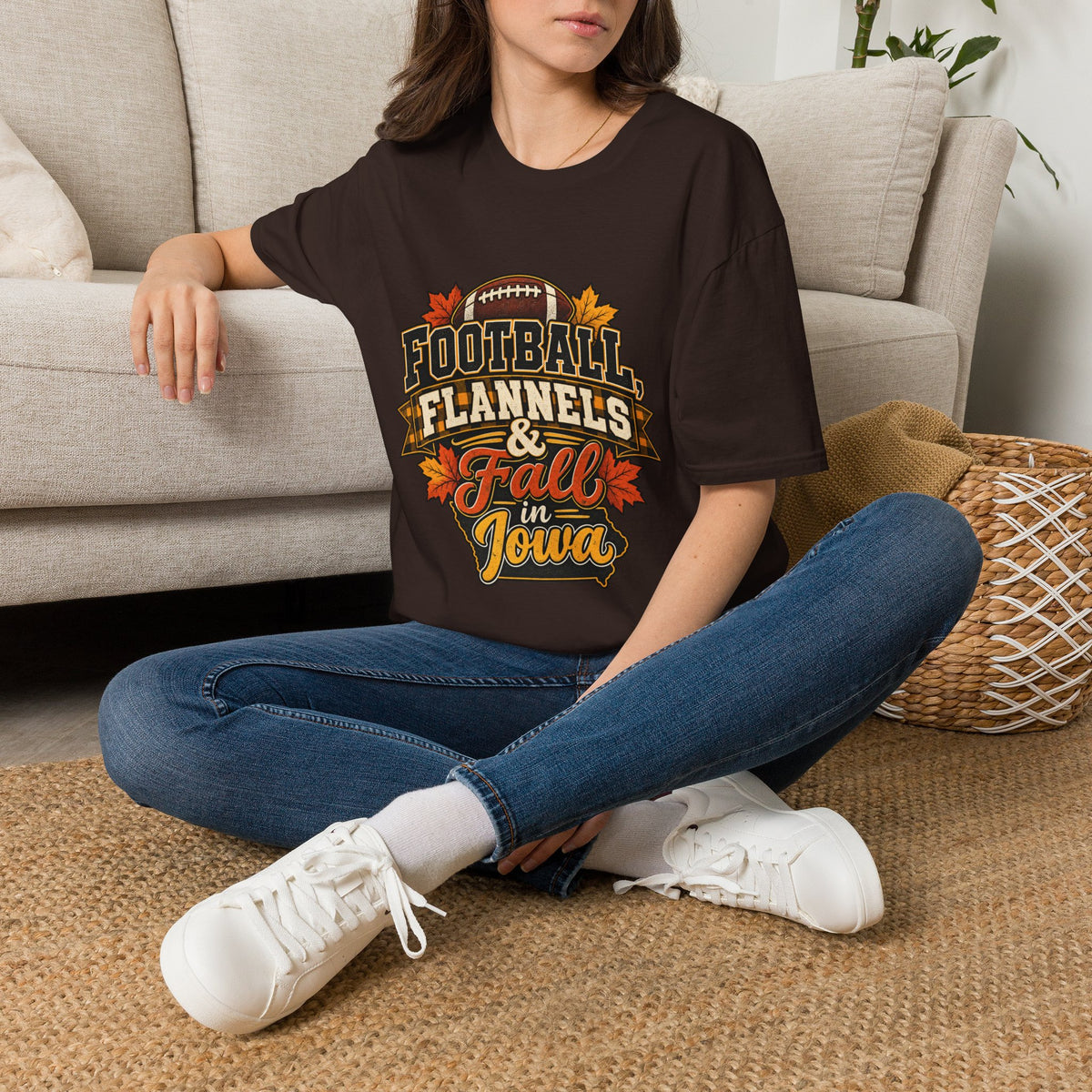 T-Shirt — Football, Flannels & Fall in Iowa Graphic Tee