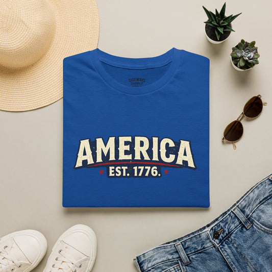 America EST. 1776 T-Shirt — Vintage Patriotic USA Tee
