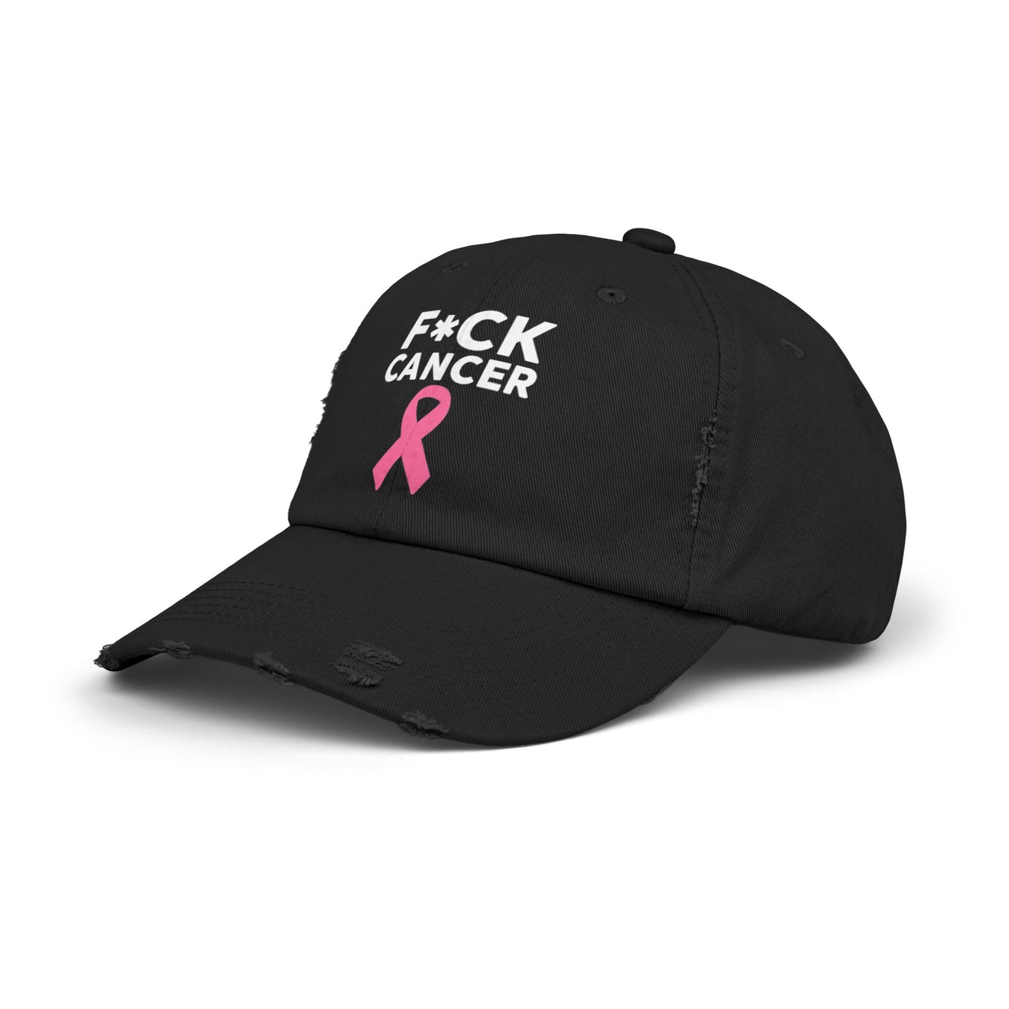 Unisex Distressed “F*ck Cancer” Cap