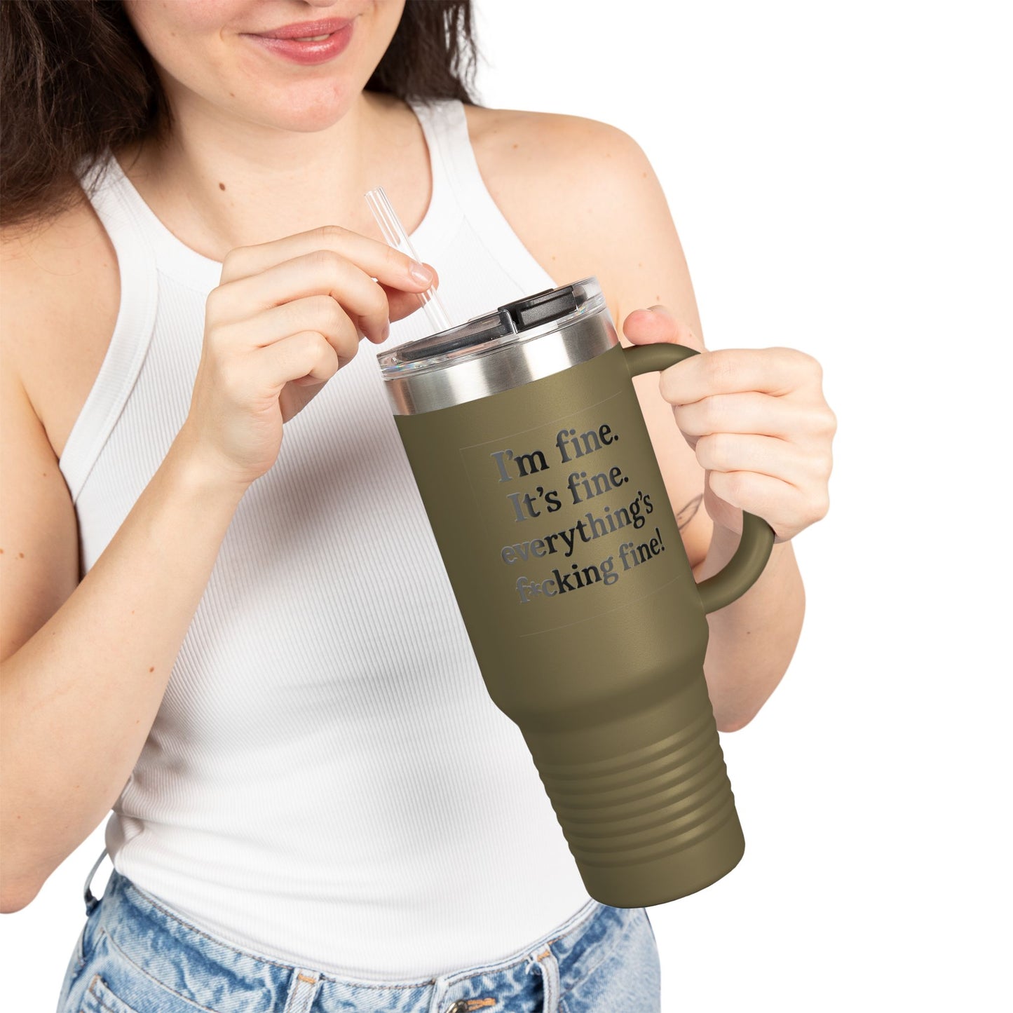 “Everything's Fine” 40oz Insulated Travel Mug – Swearwear Edition