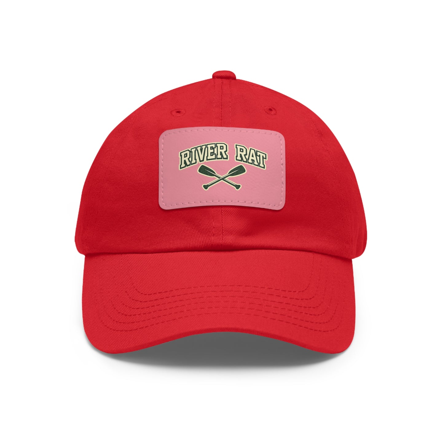 River Rat Leather Patch Hat — Fishing & River Life Cap