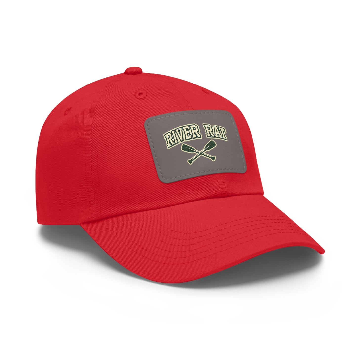 River Rat Leather Patch Hat — Fishing & River Life Cap