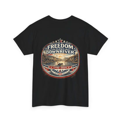 Freedom Downriver Graphic Tee — "America The Free" Patriotic T-Shirt