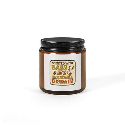 Scented Soy Candle with Sass & Seasonal Disdain