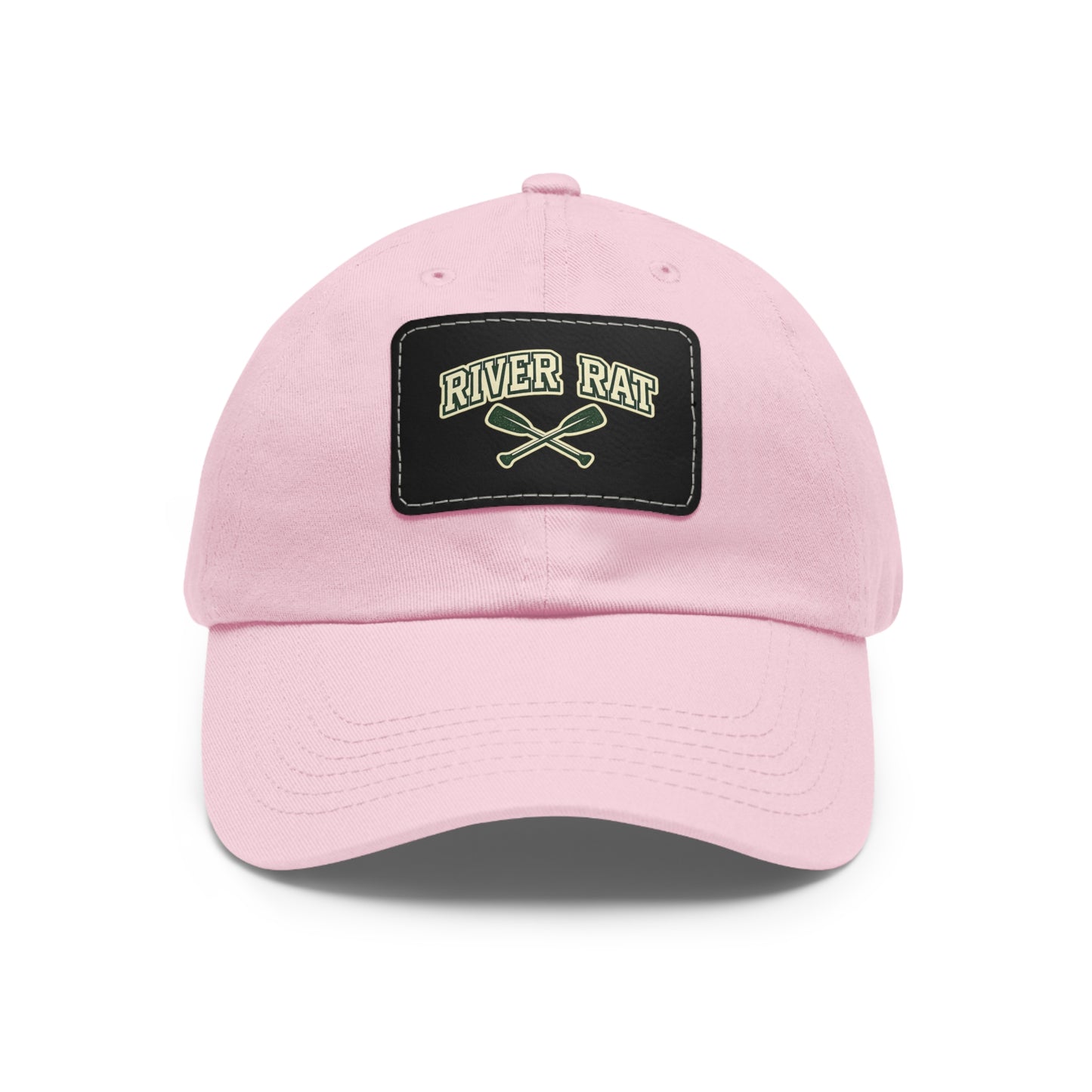 River Rat Leather Patch Hat — Fishing & River Life Cap