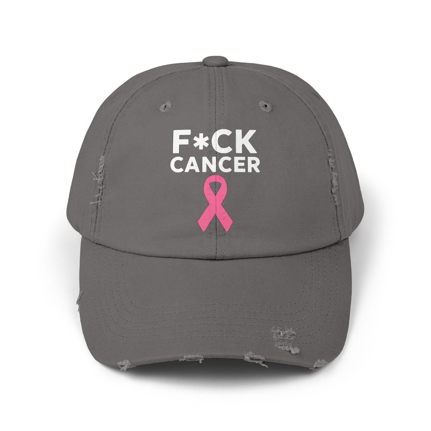 Unisex Distressed “F*ck Cancer” Cap