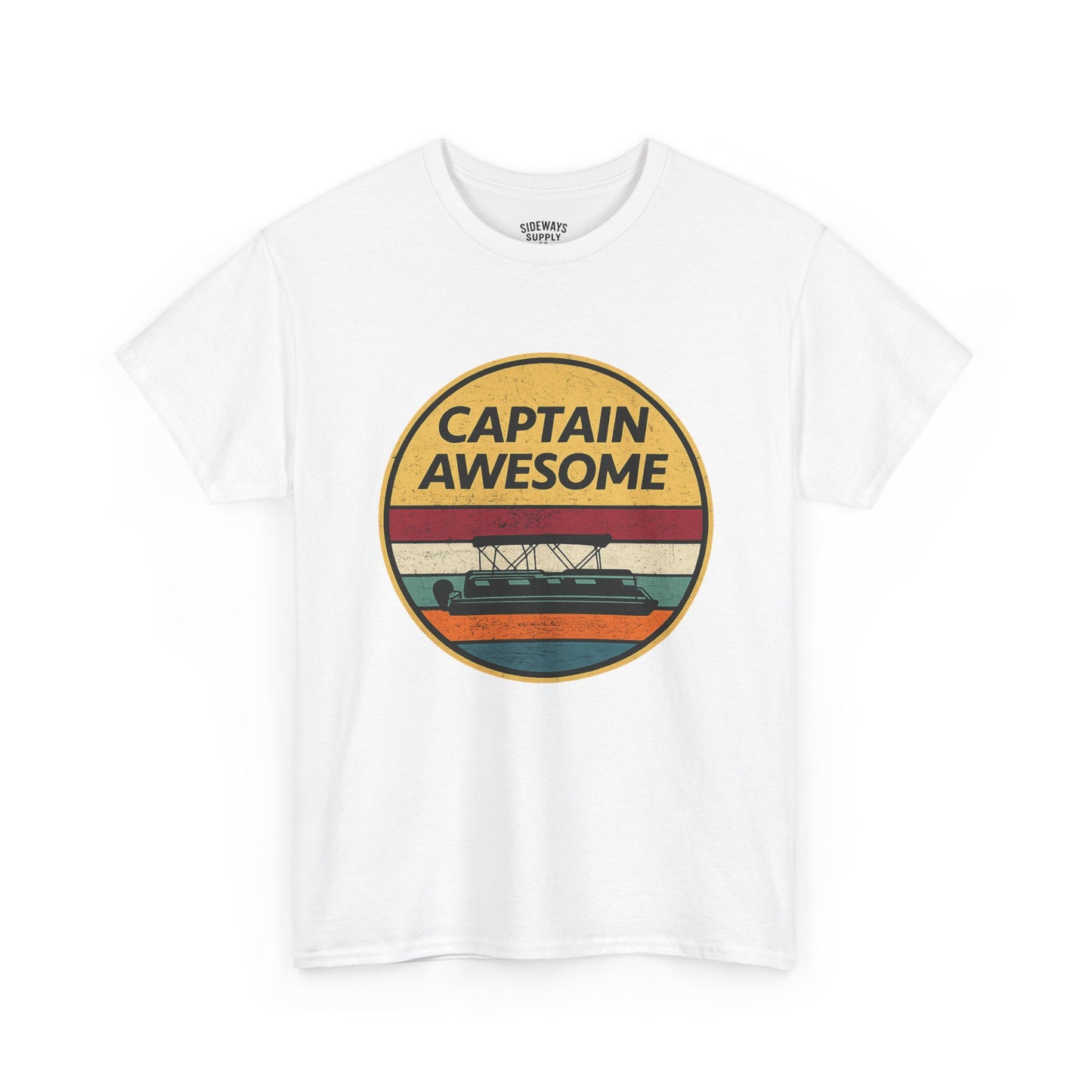 Captain Awesome Boat T-Shirt — Retro Nautical Tee for Boaters & Captain Gifts