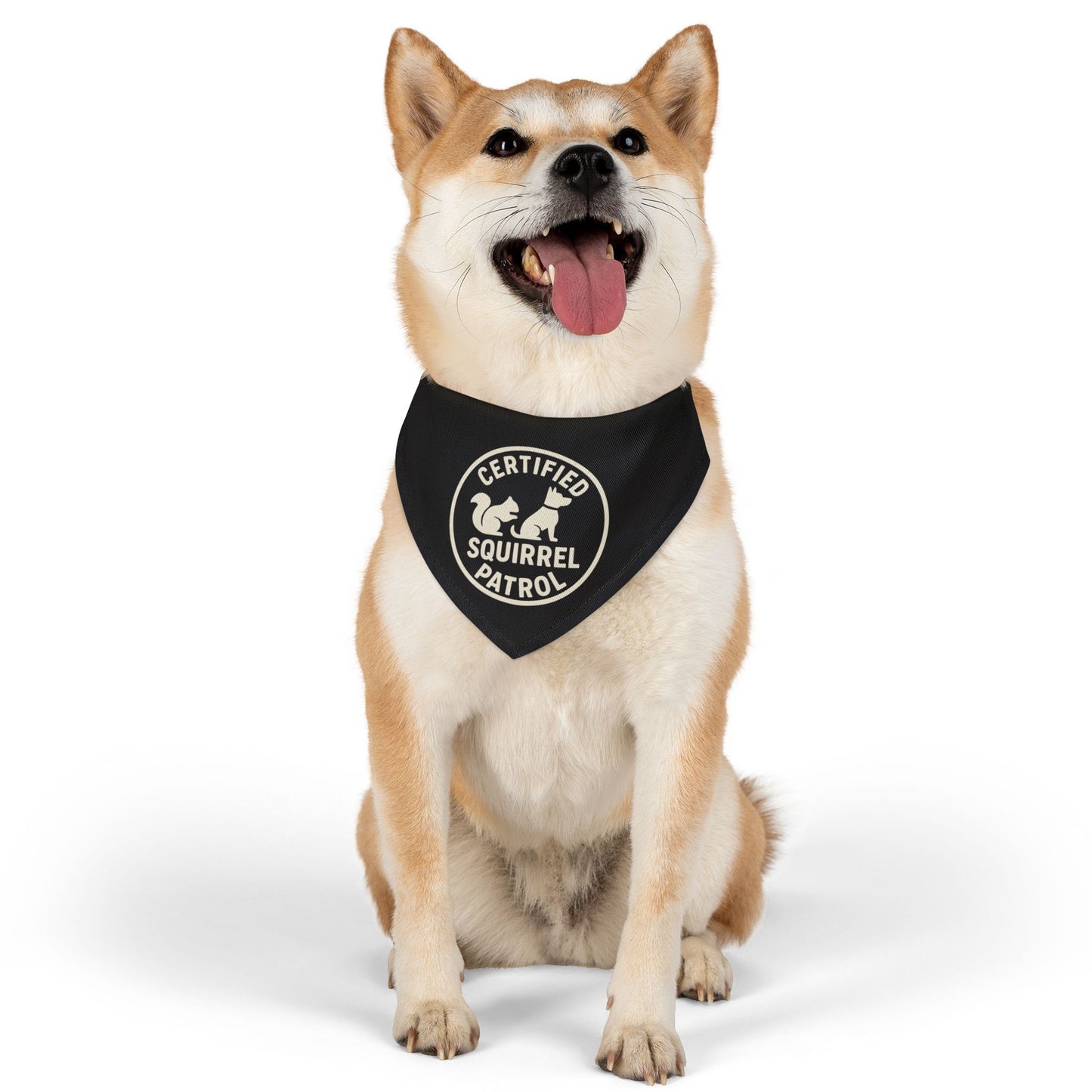 Certified Squirrel Patrol Pet Bandana, Dog Accessory, Fun Canine Gear, Pet Lover Gift, Dog Walker Fashion