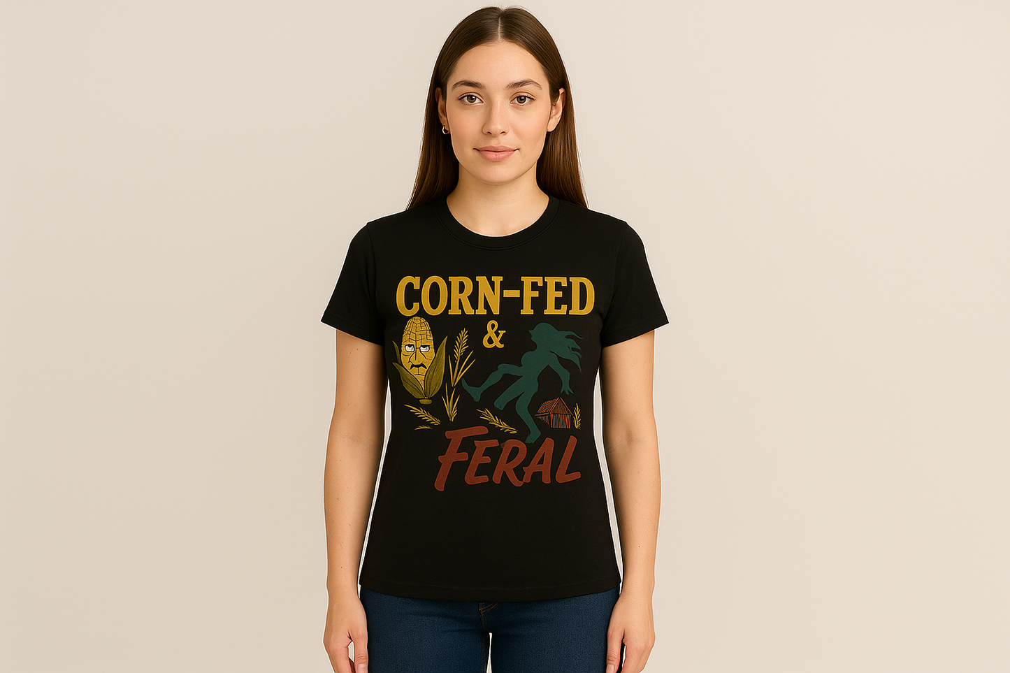 Corn-Fed & Feral – Graphic Heavy Cotton Tee