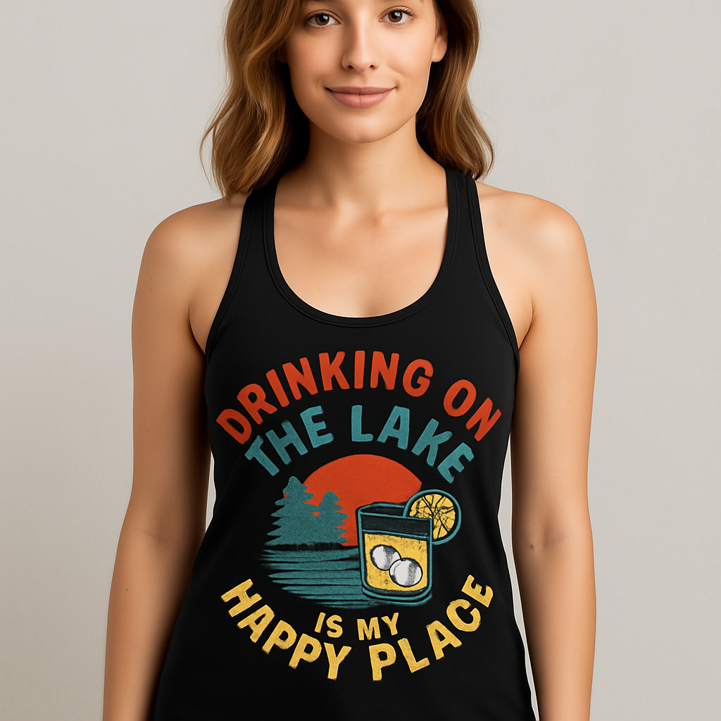 Drinking on the Lake Is My Happy Place – Women’s Flowy Tank Top