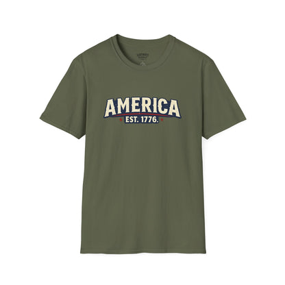 America EST. 1776 T-Shirt — Vintage Patriotic USA Tee