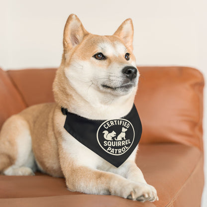 Certified Squirrel Patrol Pet Bandana, Dog Accessory, Fun Canine Gear, Pet Lover Gift, Dog Walker Fashion