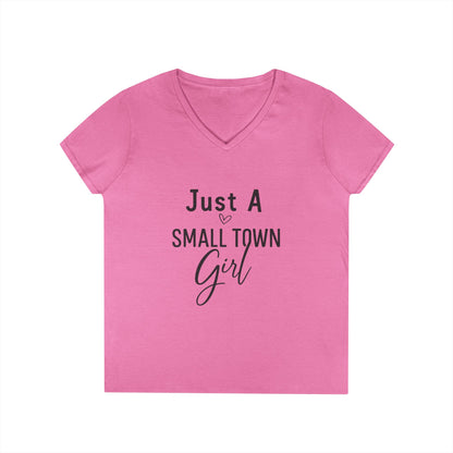 Just a Small Town Girl | V-Neck T-Shirt Rooted in charm. Ready for anything. 🌾