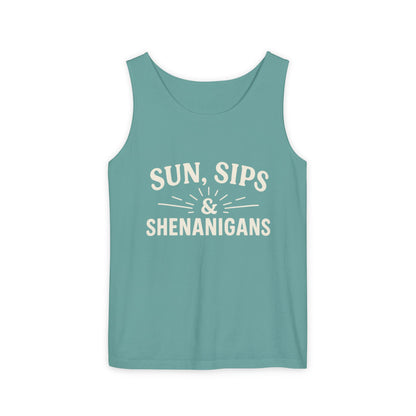 Sun, Sips & Shenanigans Tank Top, Summer Apparel, Casual Wear, Beach Day Outfit