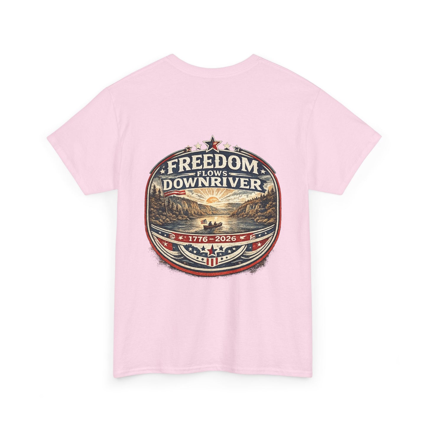 Freedom Downriver Graphic Tee — "America The Free" Patriotic T-Shirt