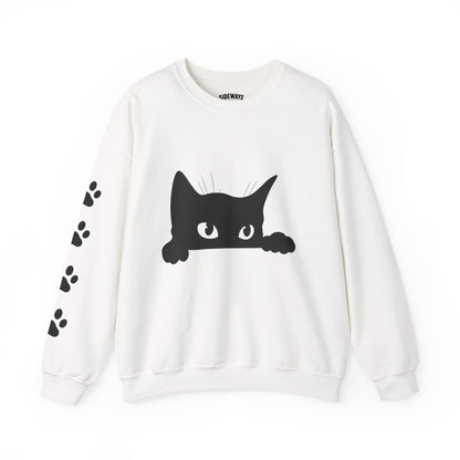 Whimsical Cat Sweatshirt - Cozy Crewneck