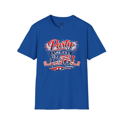 T-Shirt — "Party Like It's 1776!" Patriotic 4th of July Tee