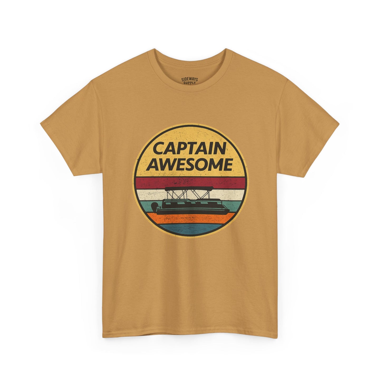 Captain Awesome Boat T-Shirt — Retro Nautical Tee for Boaters & Captain Gifts