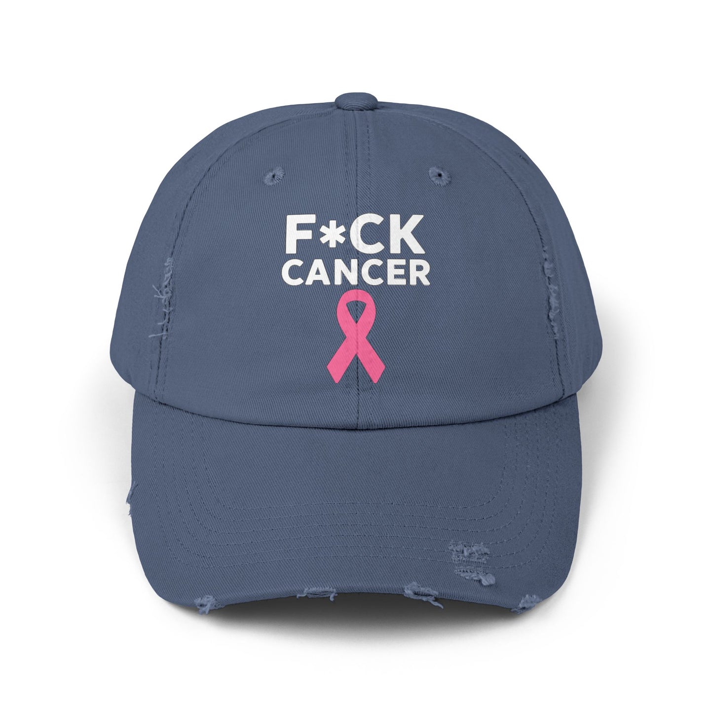 Unisex Distressed “F*ck Cancer” Cap